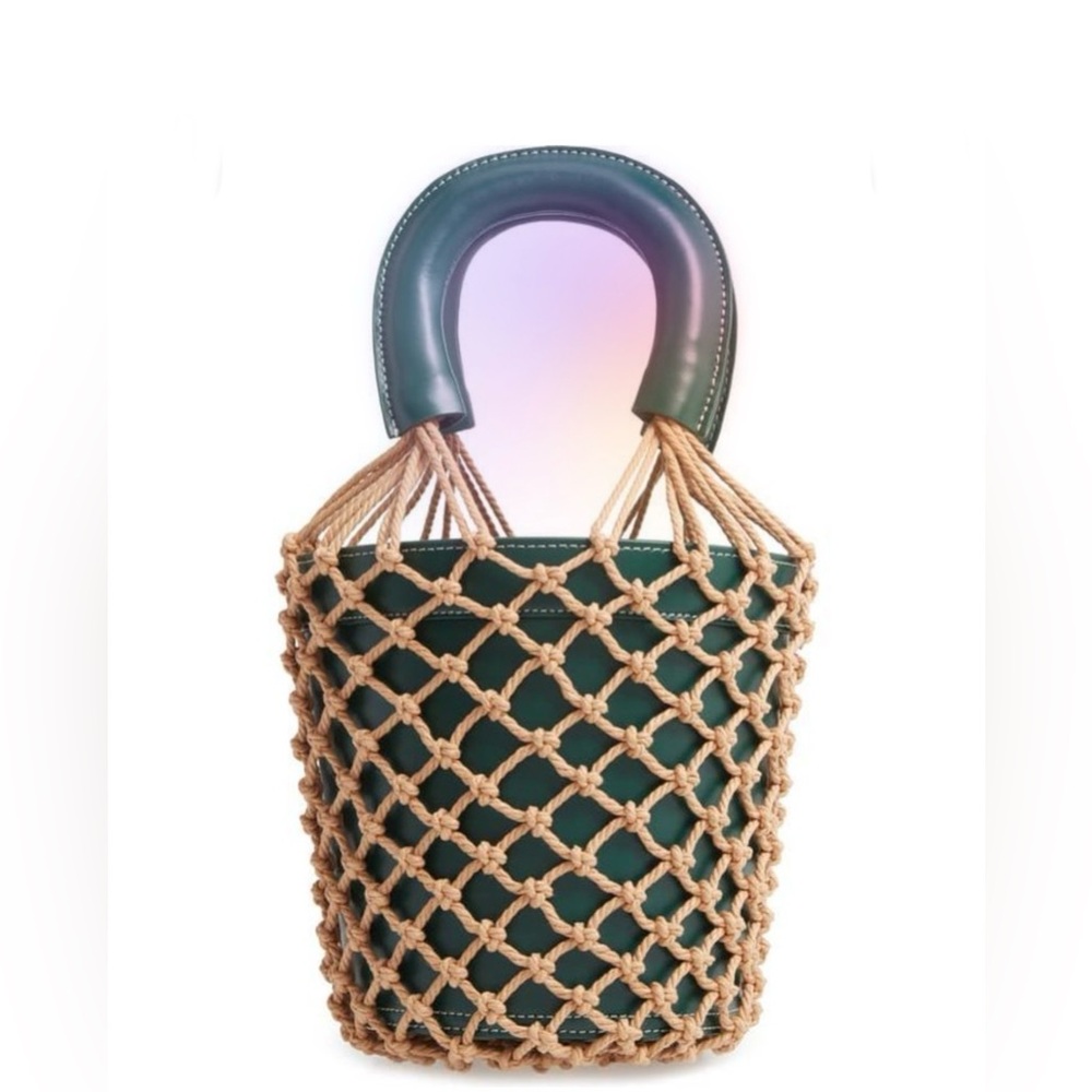 STAUD Moreau Leather Bucket Bag - Green